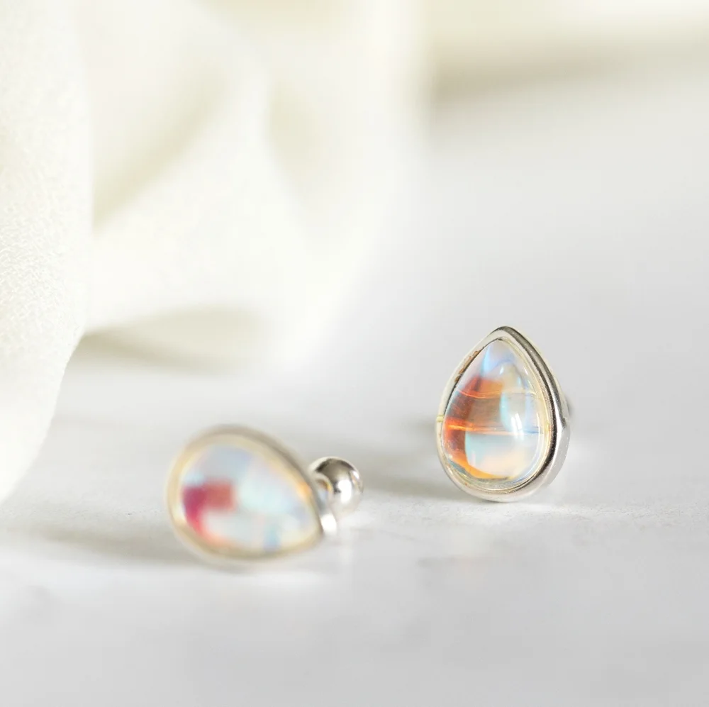 Silver Tear Drop Earrings (S925) - Picture 4 of 7